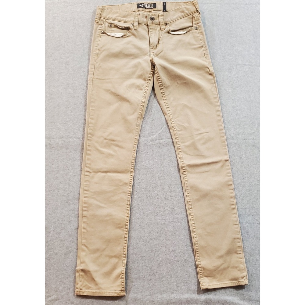 Rude Khaki Washed Tan Skinny‎ Fit Jeans 28" Waist, 30" Inseam